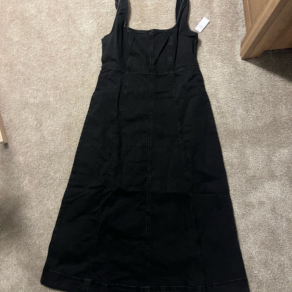 Old Navy Black Midi Dress - Square Neck Tank Style - Picture 5 of 10